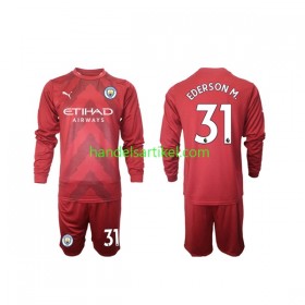 Manchester City Ederson M 31 Torwart Kinder Heim Trikotsatz 2022/23 Langarm (+ Kurze Hosen)